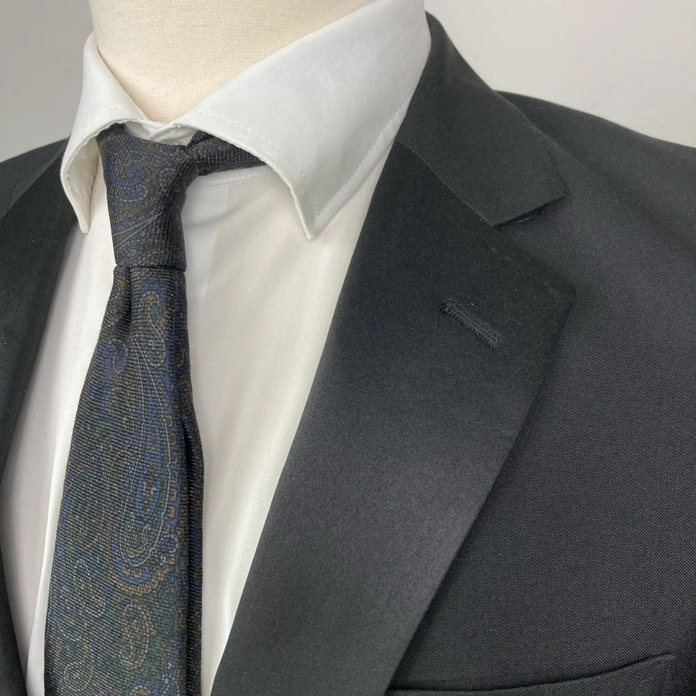 Boys Black Tuxedo Jacket‎ Size 18B 36R Formal Suit Coat Pre-Owned Condition
